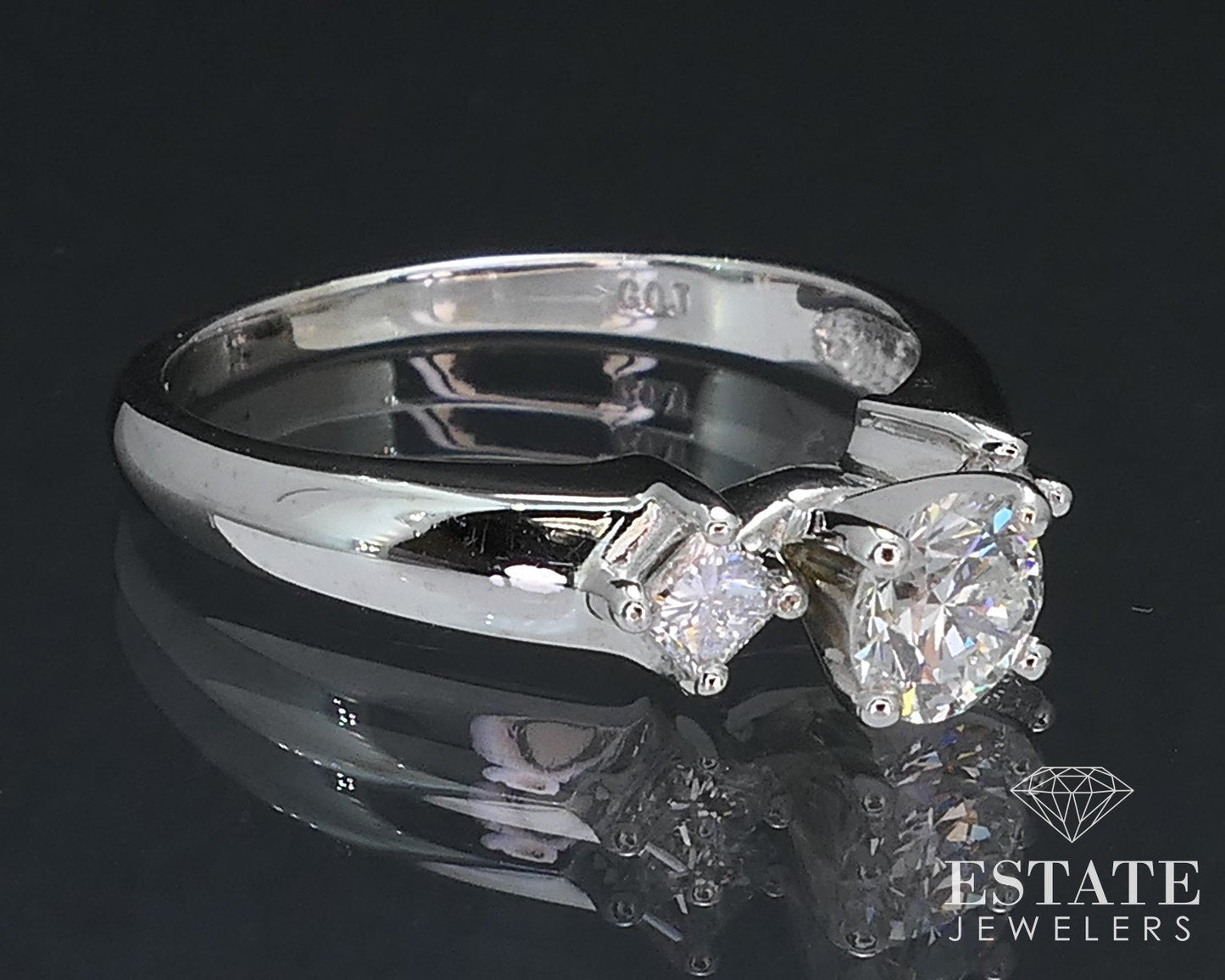 14k White Gold IGI Round Natural .71ctw Diamond Engagement Ring 3.2g i16800