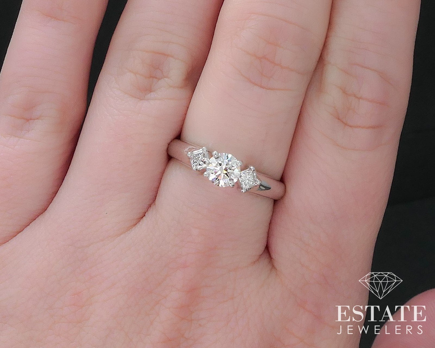 14k White Gold IGI Round Natural .71ctw Diamond Engagement Ring 3.2g i16800