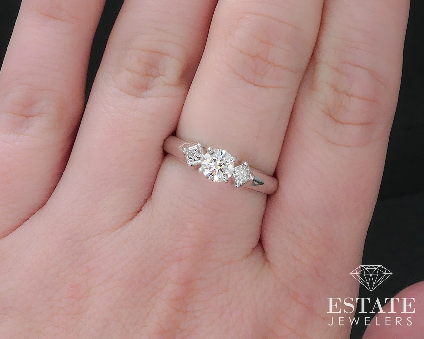 14k White Gold IGI Round Natural .71ctw Diamond Engagement Ring 3.2g i16800