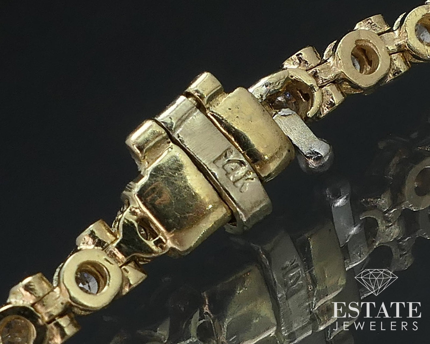 14k Yellow Gold Round 1.60ctw Natural Diamond Tennis Bracelet 8.5g 7.25"L i16793