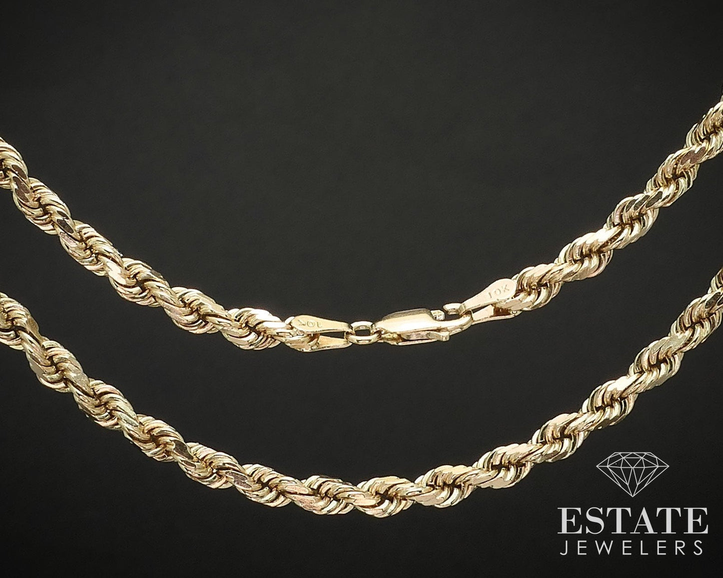 10k Yellow Gold Diamond Cut 3.3mm Link Chain Necklace 23g 20"L i16863