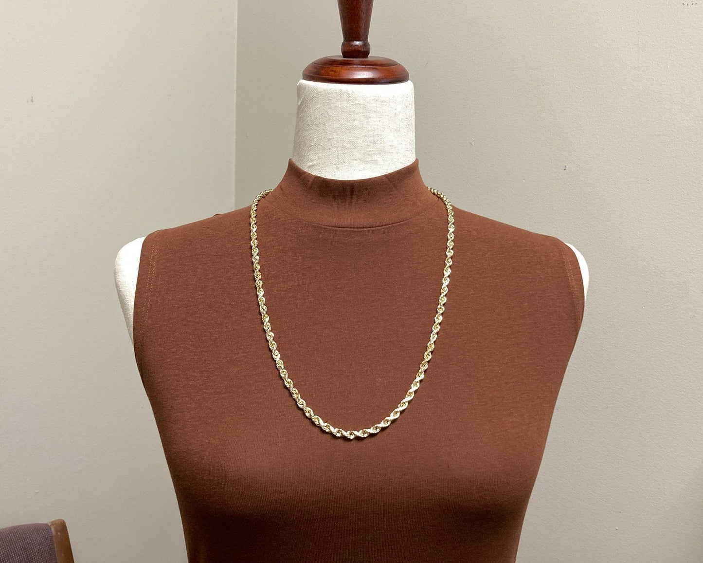 10k Yellow Gold Diamond Cut 2.7mm Rope Chain Mens Necklace 42.9g 26"L i16914