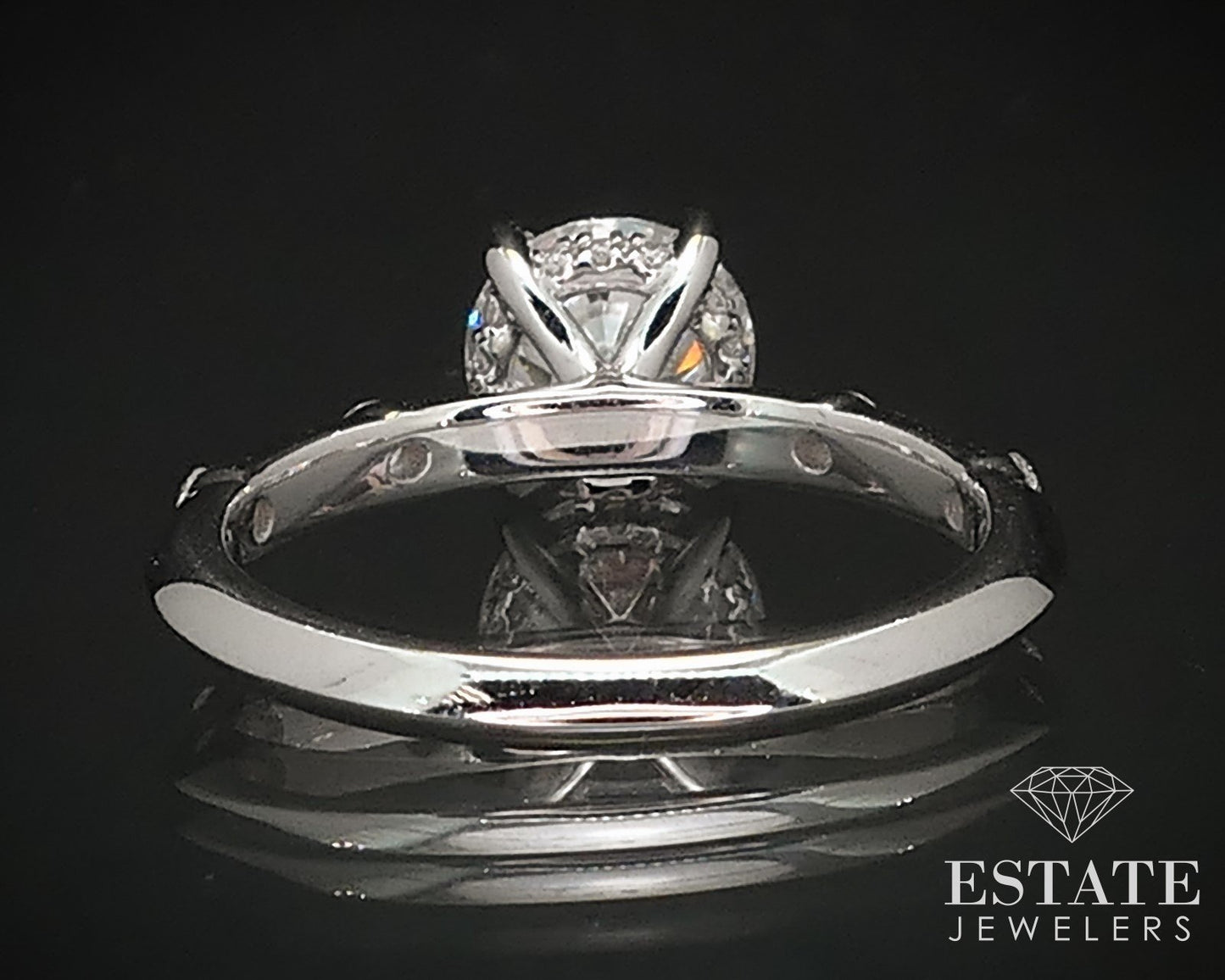 14k White Gold GIA Round Natural 1.44ct Diamond Engagement Ring 2.9g i16855