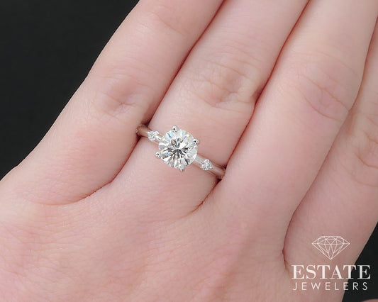 14k White Gold GIA Round Natural 1.44ct Diamond Engagement Ring 2.9g i16855