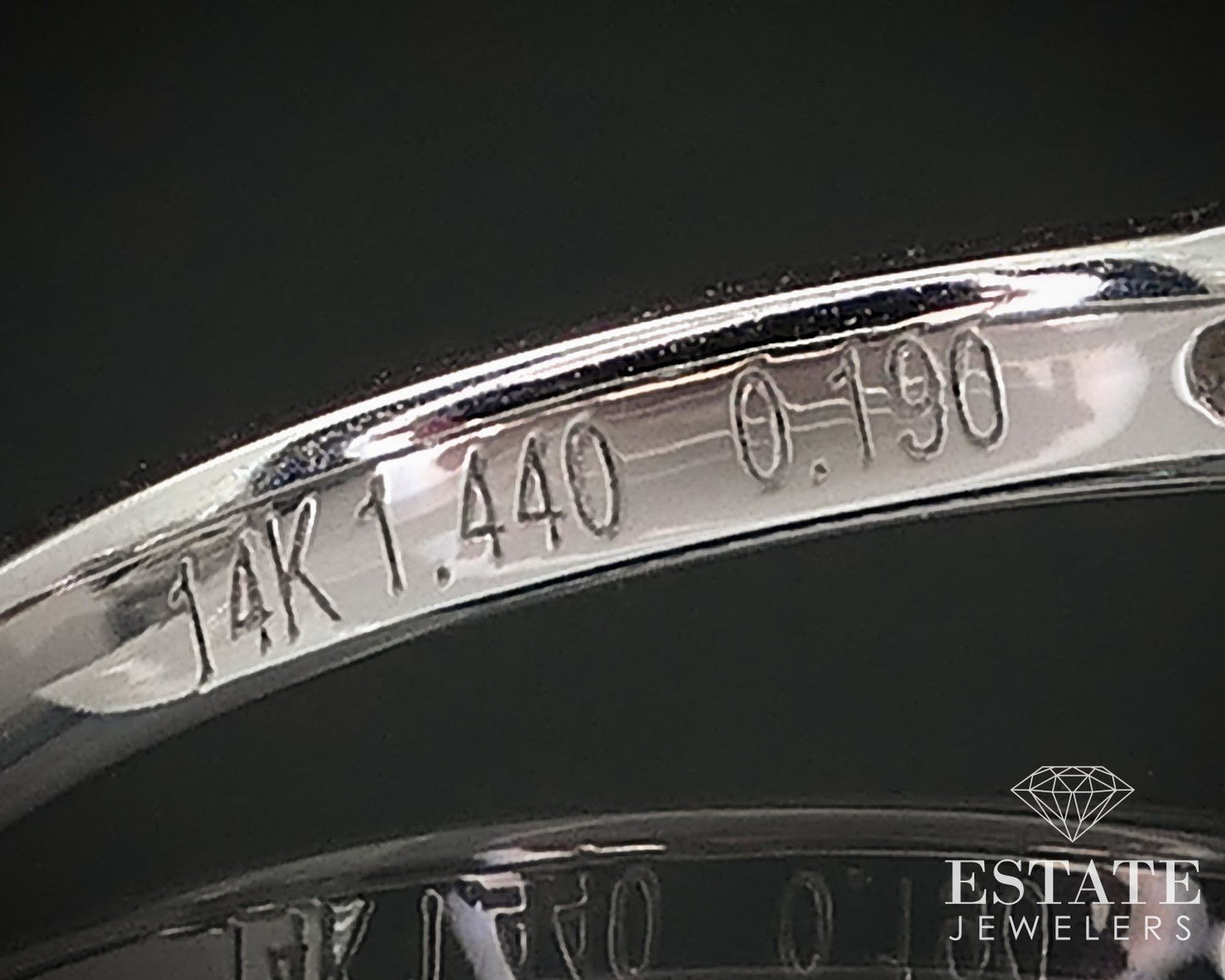 14k White Gold GIA Round Natural 1.44ct Diamond Engagement Ring 2.9g i16855