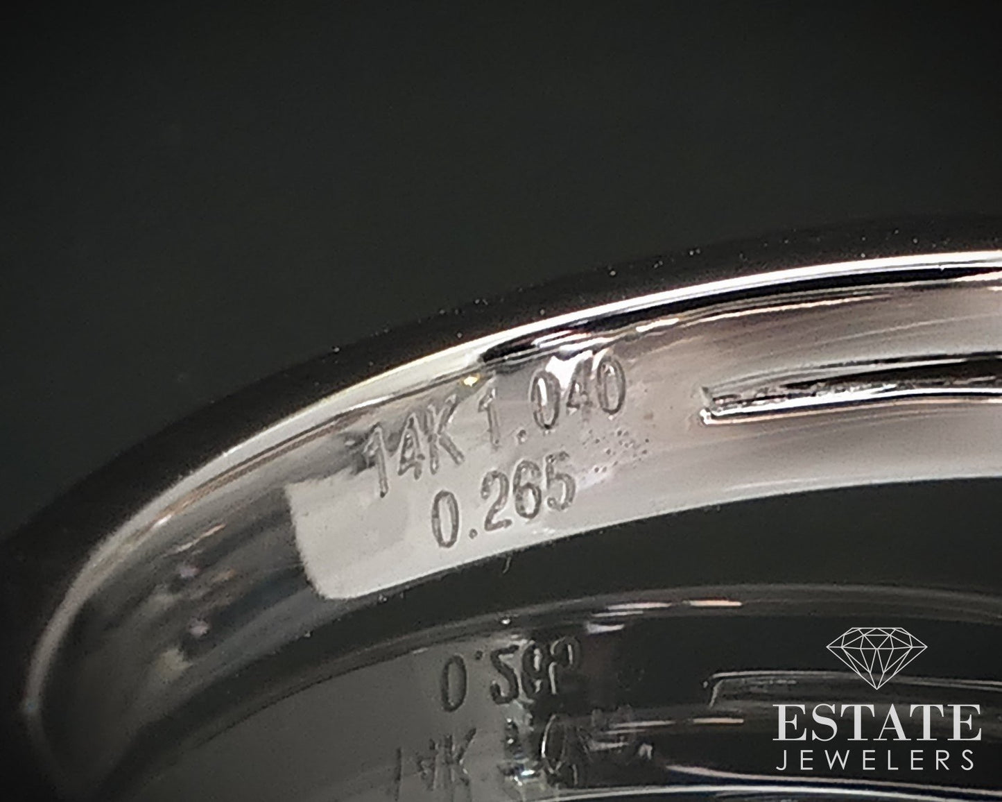 14k White Gold GIA Princess Natural 1.04ct Diamond Engagement Ring 4.1g p71039
