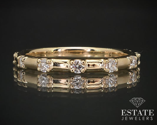 14k Yellow Gold Round Natural .28ctw Diamond Ladies Wedding Band 2g i16832
