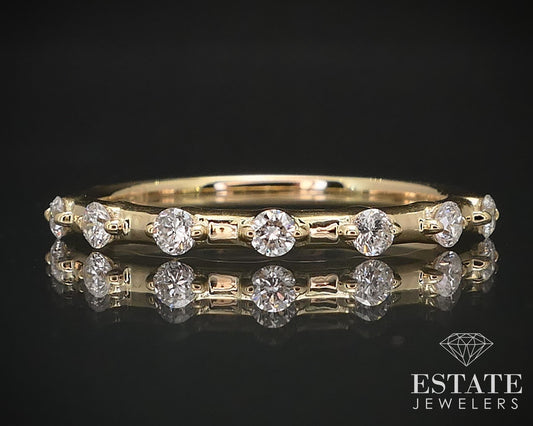 14k Yellow Gold Round Natural .22ctw Diamond Ladies Wedding Band 1.6g i16830