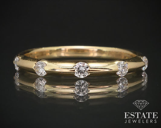 14k Yellow Gold Round Natural .18ctw Diamond Ladies Wedding Band 1.8g i16825