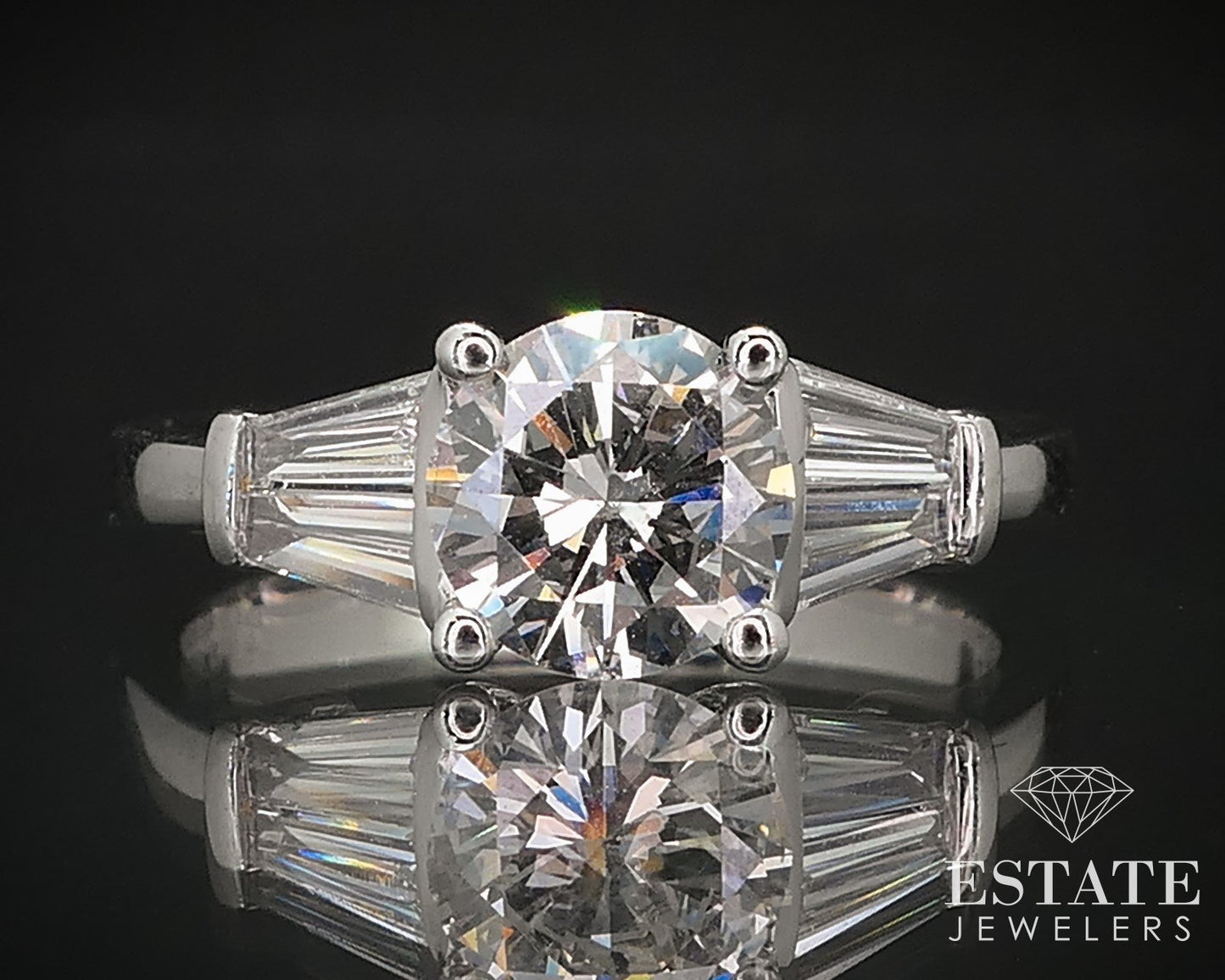 14k White Gold GIA Round Natural 1.19ctw Diamond Engagement Ring 3.5g i16843