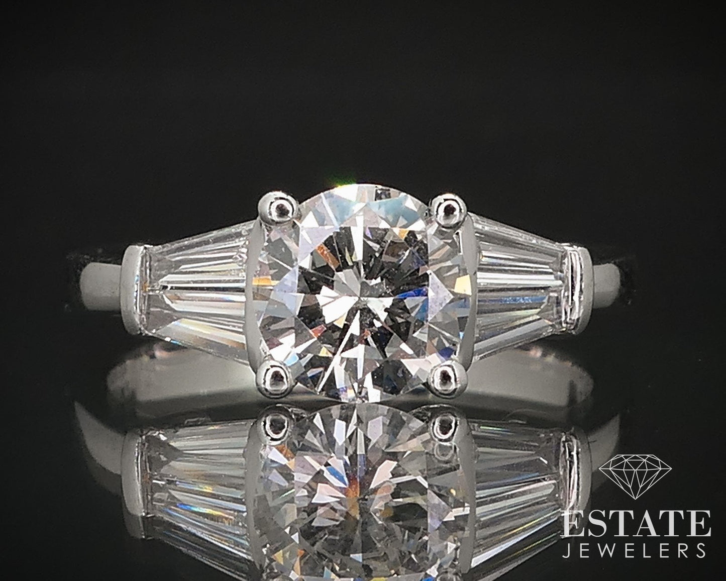 14k White Gold GIA Round Natural 1.19ctw Diamond Engagement Ring 3.5g i16843