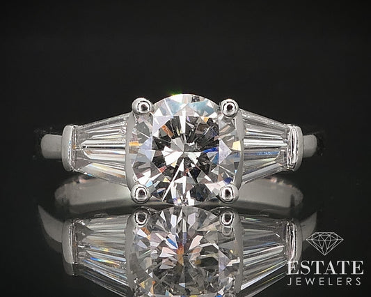 14k White Gold GIA Round Natural 1.19ctw Diamond Engagement Ring 3.5g i16843