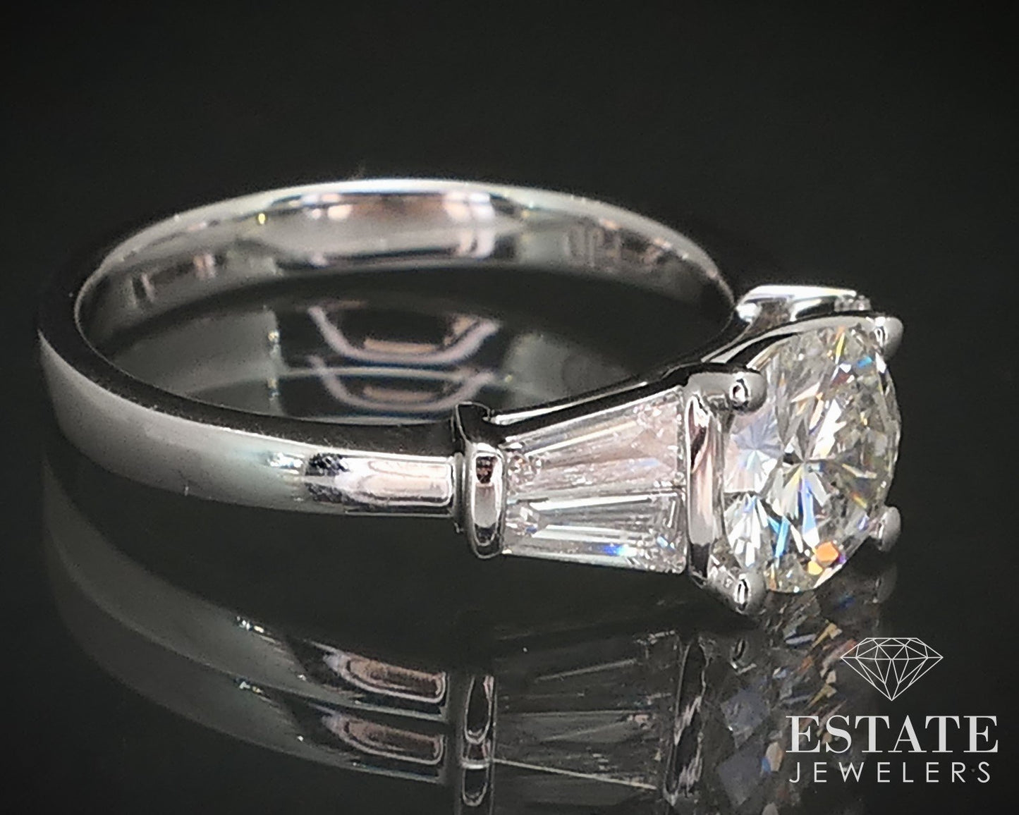 14k White Gold GIA Round Natural 1.19ctw Diamond Engagement Ring 3.5g p70980