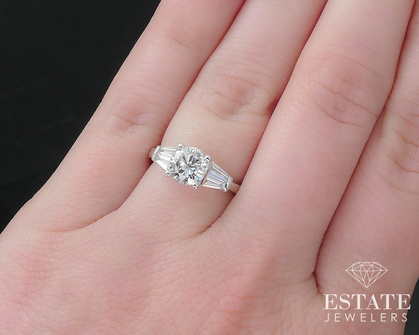 14k White Gold GIA Round Natural 1.19ctw Diamond Engagement Ring 3.5g p70980