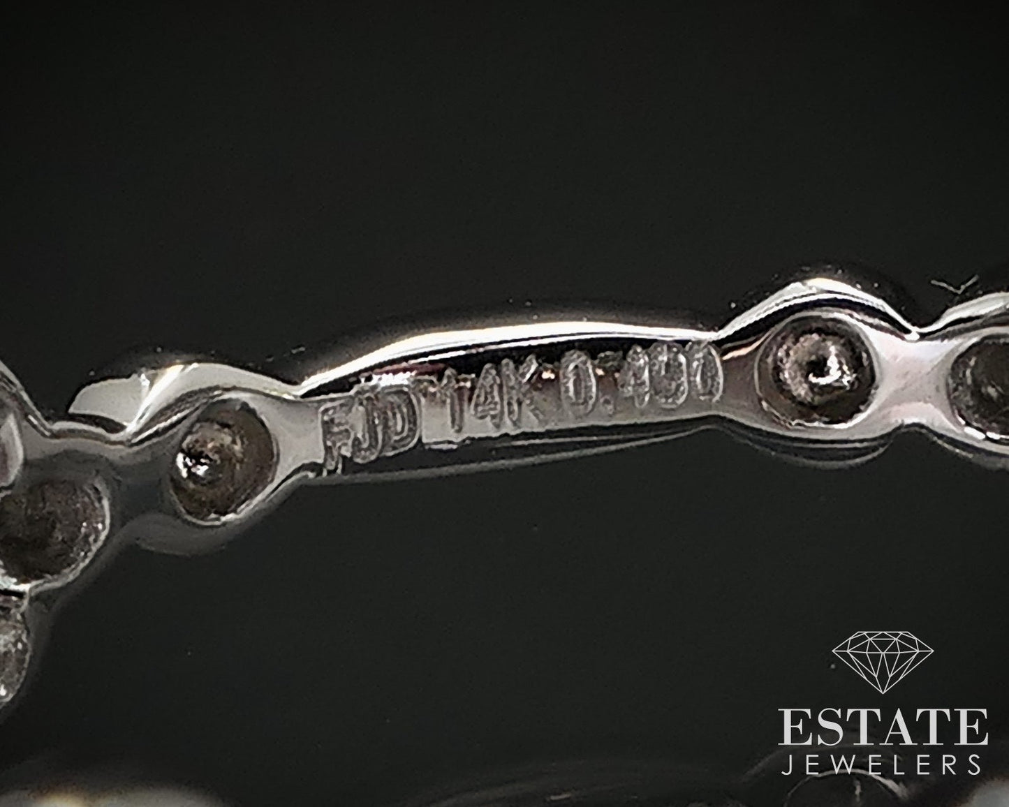 14k White Gold Flower Natural .49ctw Diamond Ladies Wedding Band 2.4g i16840