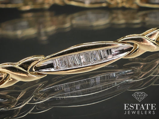 14k Yellow Gold Natural 1.25ctw Diamond Tennis Ladies Bracelet 9g 7.5"L i17062b