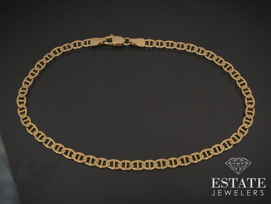 14k Yellow Gold 3.7mm Anchor Chain Link Mens Bracelet 4.6g 9"L i17042b