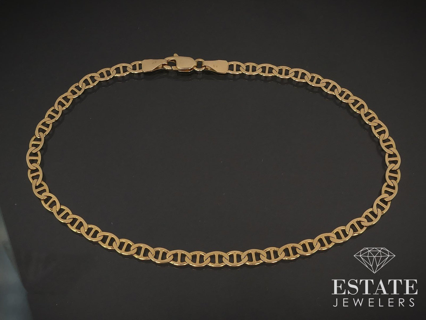 14k Yellow Gold 3.7mm Anchor Chain Link Mens Bracelet 4.6g 9"L i17042b