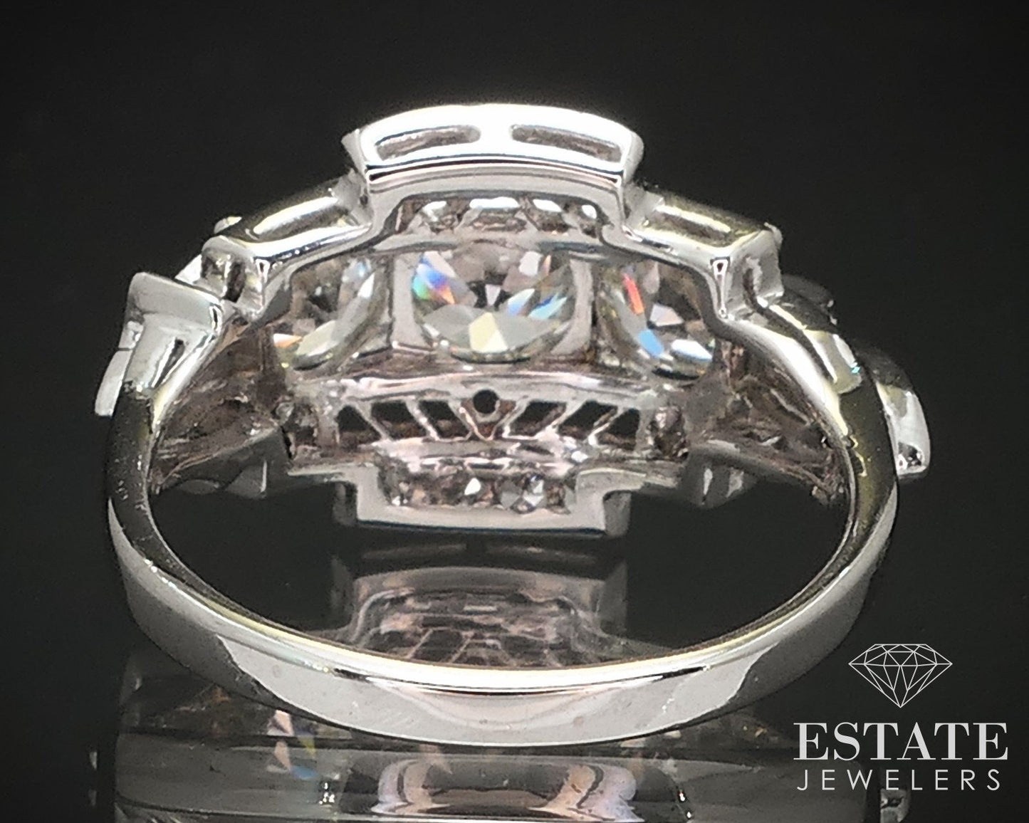 Antique 14k White Gold European Natural 2.17ctw Diamond Engagement Ring i17114