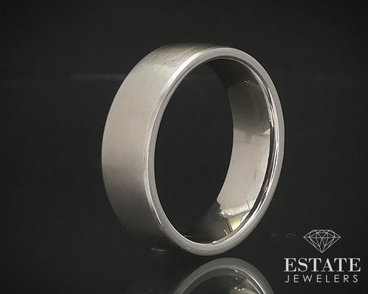 14k White Gold 7mm Brushed Mens Wedding Band Ring 10.7g i17187b