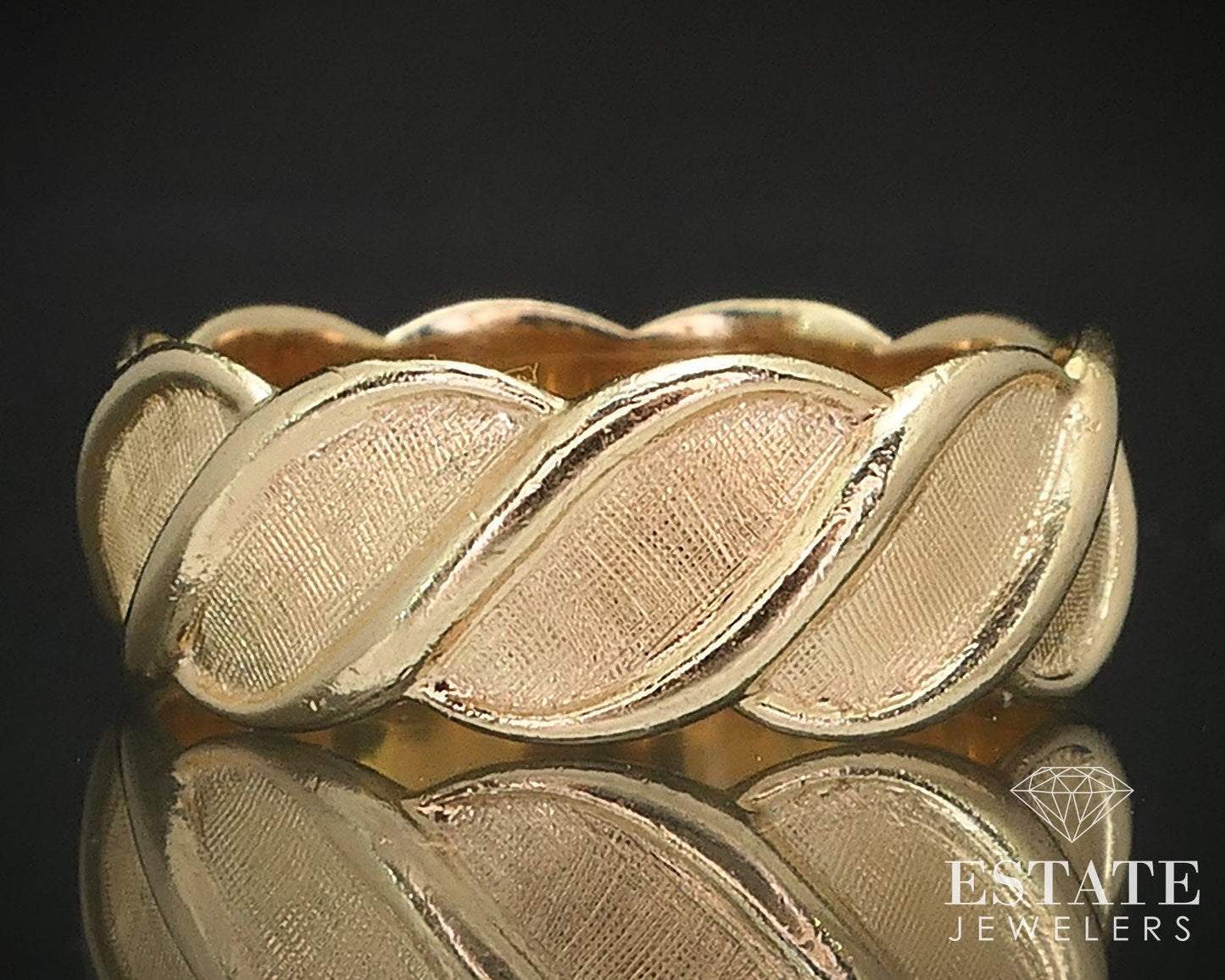 Retro 14k Yellow Gold Free Form Modernist Ladies Band Ring 3.2g i17189b