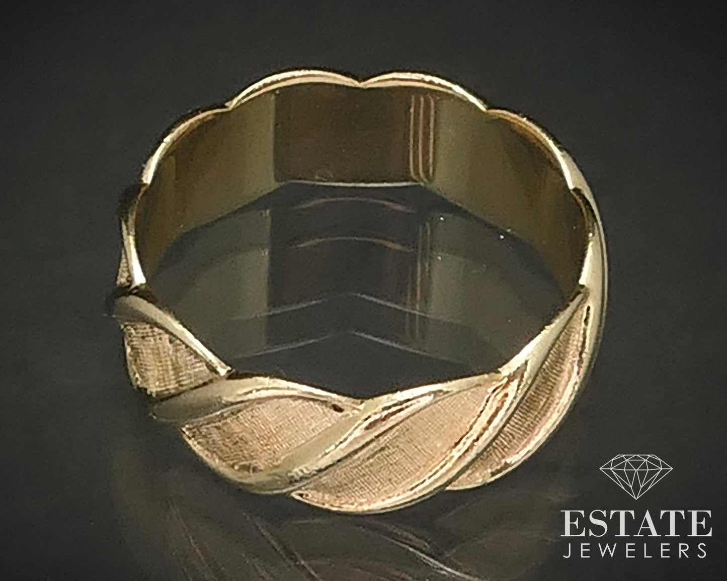 Retro 14k Yellow Gold Free Form Modernist Ladies Band Ring 3.2g i17189b