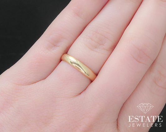 Vintage 14k Yellow Gold 3.8mm Smooth Wedding Band Ring 2.8g i17192b