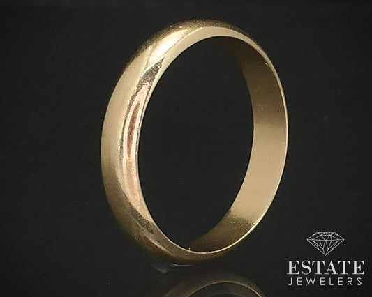 Vintage 14k Yellow Gold 3.8mm Smooth Wedding Band Ring 2.8g i17192b