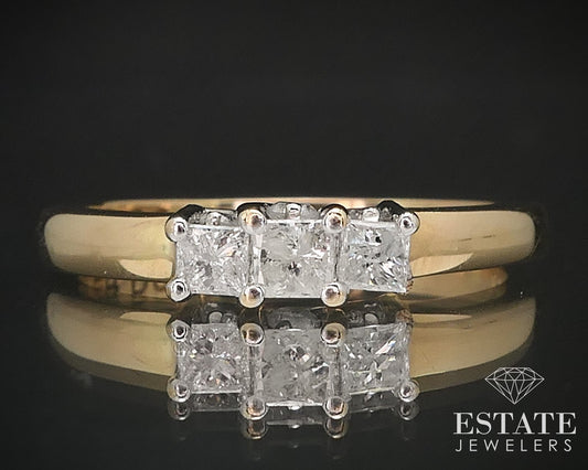 14k Yellow Gold Princess Natural .50ctw Diamond Engagement Ring 3.4g i17188b