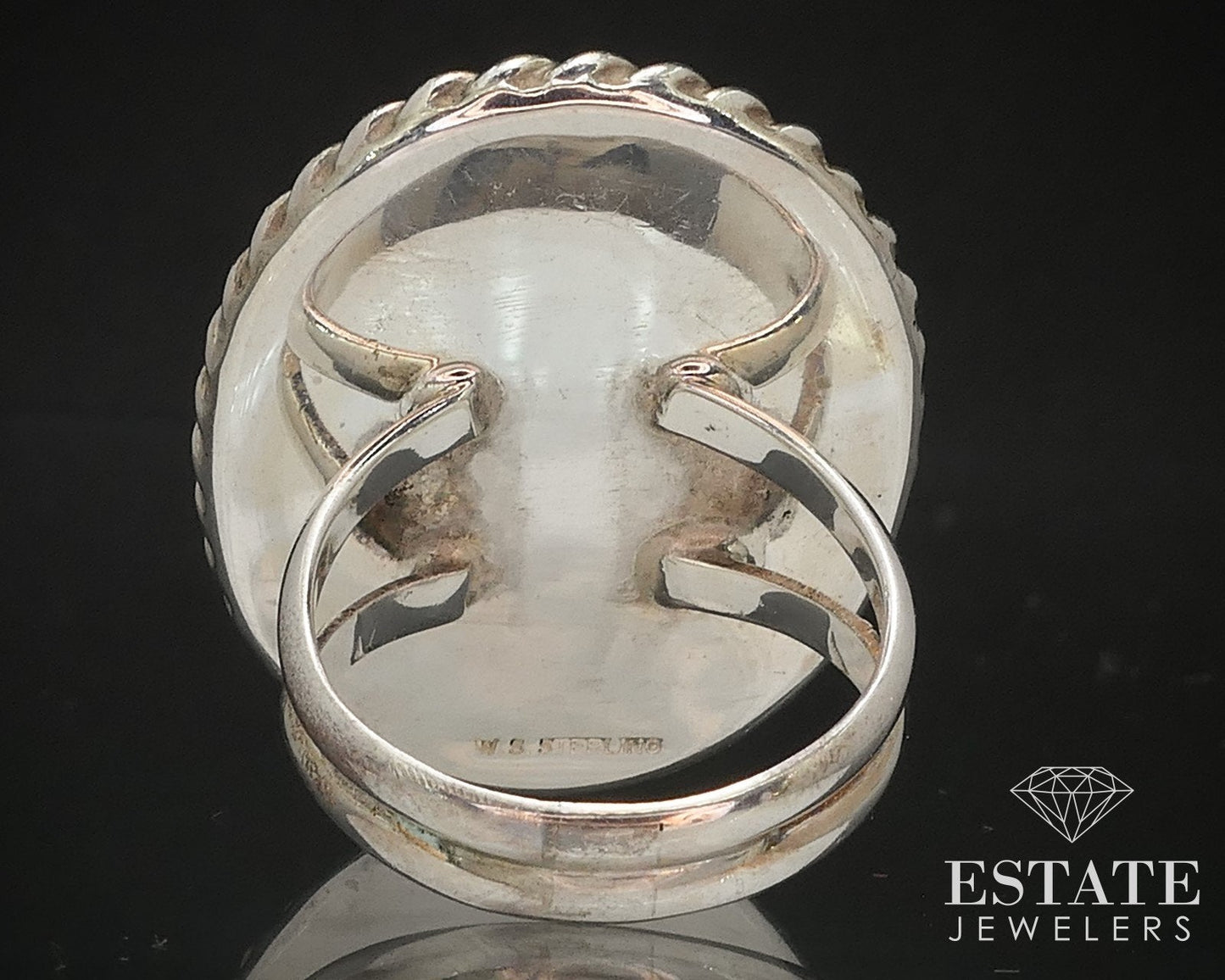 Vintage Sterling Navajo Natural Multi Gem Willie Saiz Large Ring 11g i17287