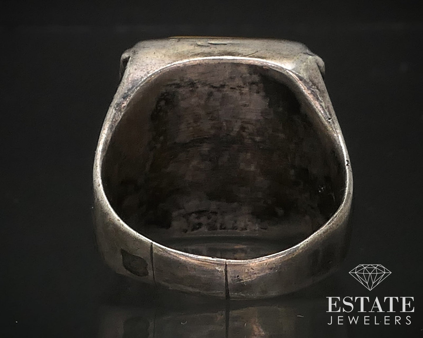 Vintage Sterling Silver Navajo Natural Turquoise & MOP Mens Ring 23.2g p72697