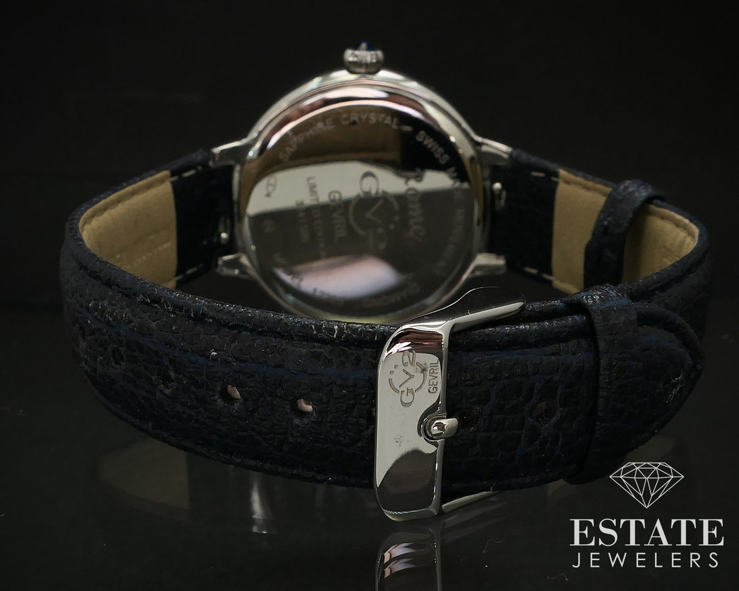 Gevril Rome GV2 12205 Blue Diamond Dial Stainless Steel Ladies Watch p72683