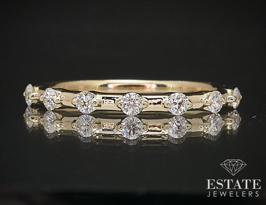 14k Yellow Gold Natural .24ctw Diamond Ladies Wedding Band Ring 1.6g i17239