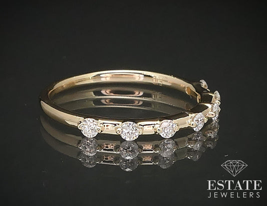 14k Yellow Gold Natural .24ctw Diamond Ladies Wedding Band Ring 1.6g i17239