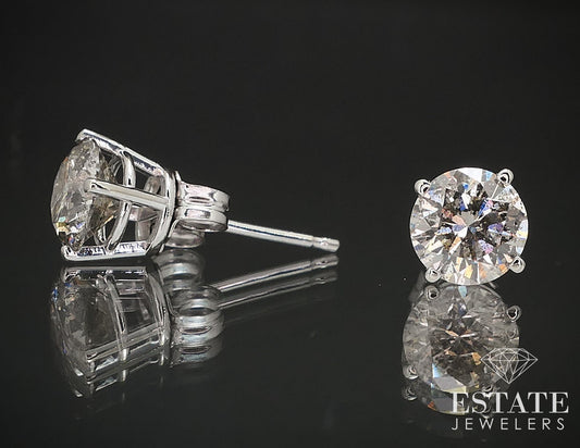 14k White Gold Round 1.10ctw Natural Diamond Stud Earrings i17257