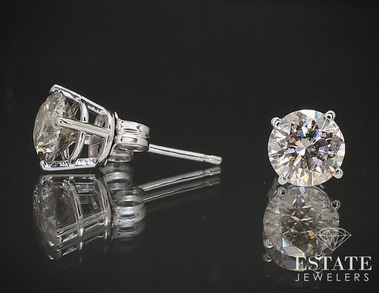 14k White Gold Round 1.10ctw Natural Diamond Stud Earrings i17257