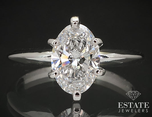 14k White Gold IGI 1.07ct Lab Diamond Solitaire Engagement Ring 2.2g i17260
