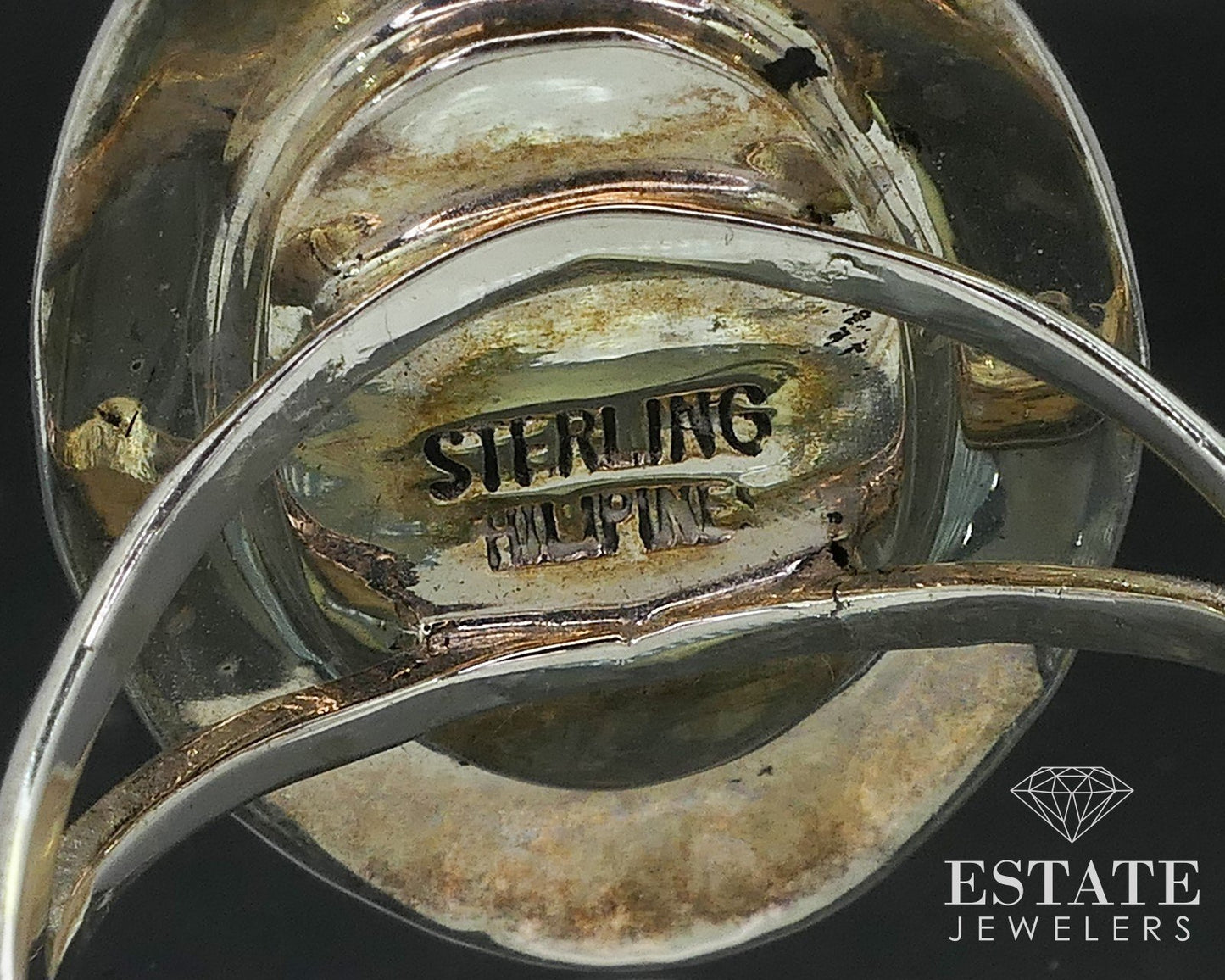 Vintage Sterling Natural Green Turquoise Southwestern Shield Ring 5.4g i17345