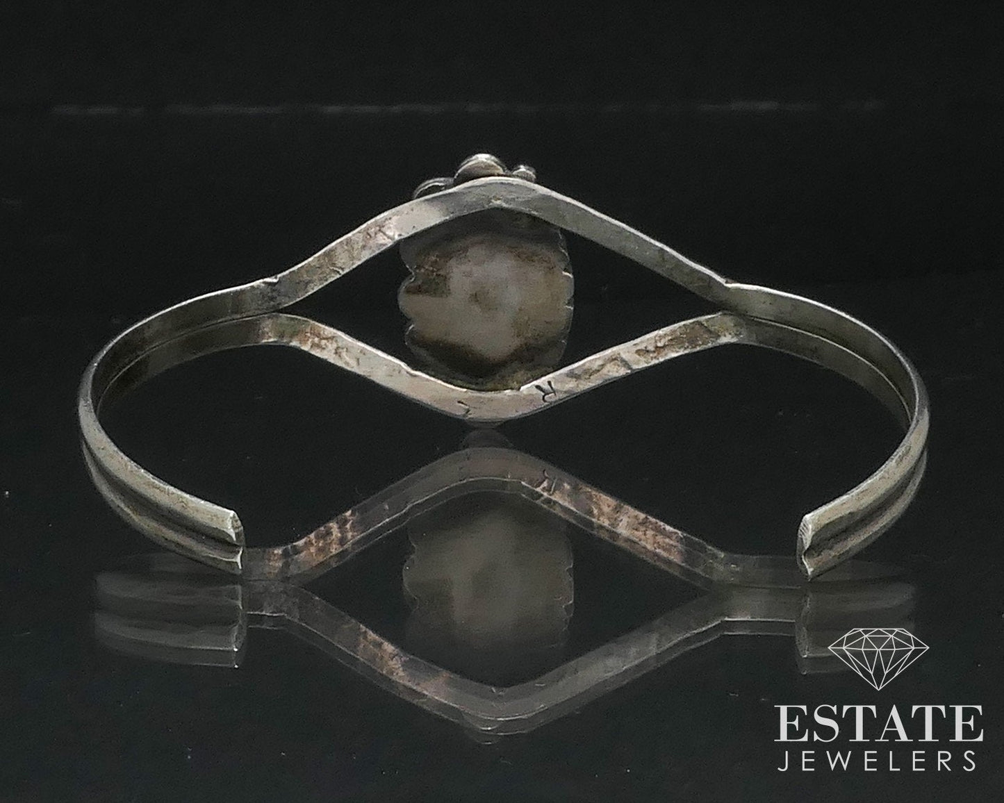 Vintage Sterling Mother of Pearl Navajo Roy Buck Cuff Bracelet 10g i17342