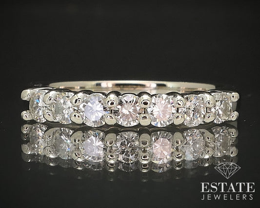 14k White Gold Natural .45ctw Diamond Ladies Wedding Band 2.7g i17422