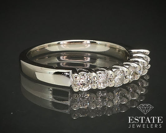 14k White Gold Natural .45ctw Diamond Ladies Wedding Band 2.7g p73464