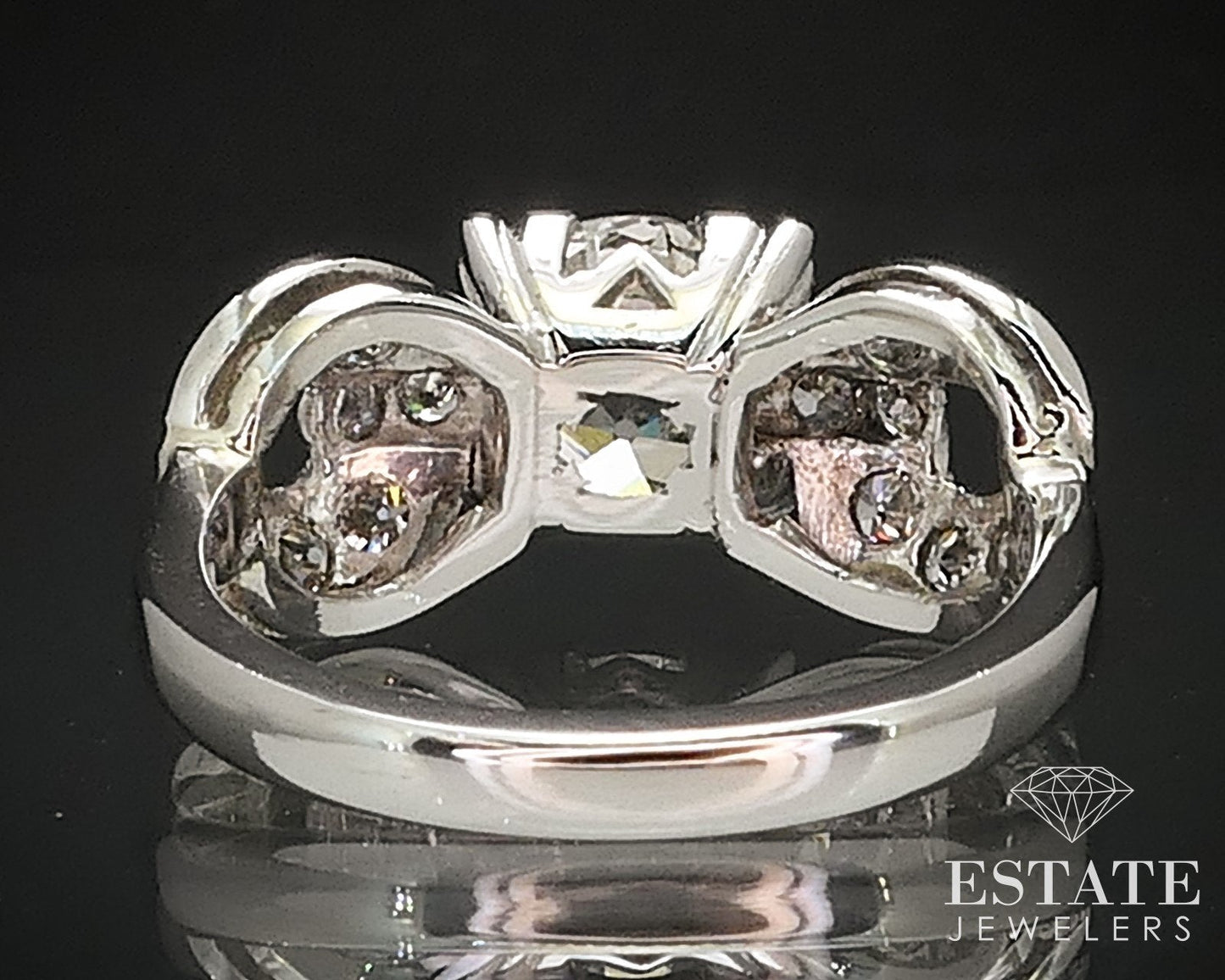 Antique Deco Platinum European Natural 1.47ct Diamond Engagement Ring 7g i17413