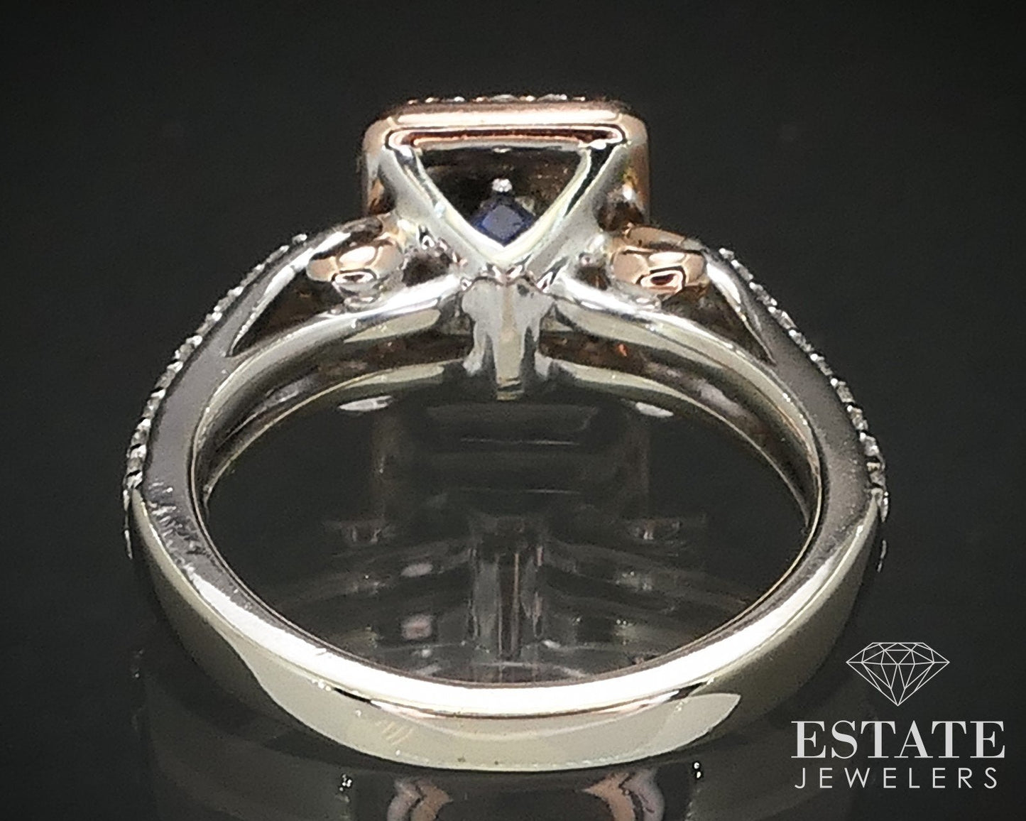 14k Two Tone Gold Emerald Natural .84ctw Diamond Engagement Ring 5.6g i17445