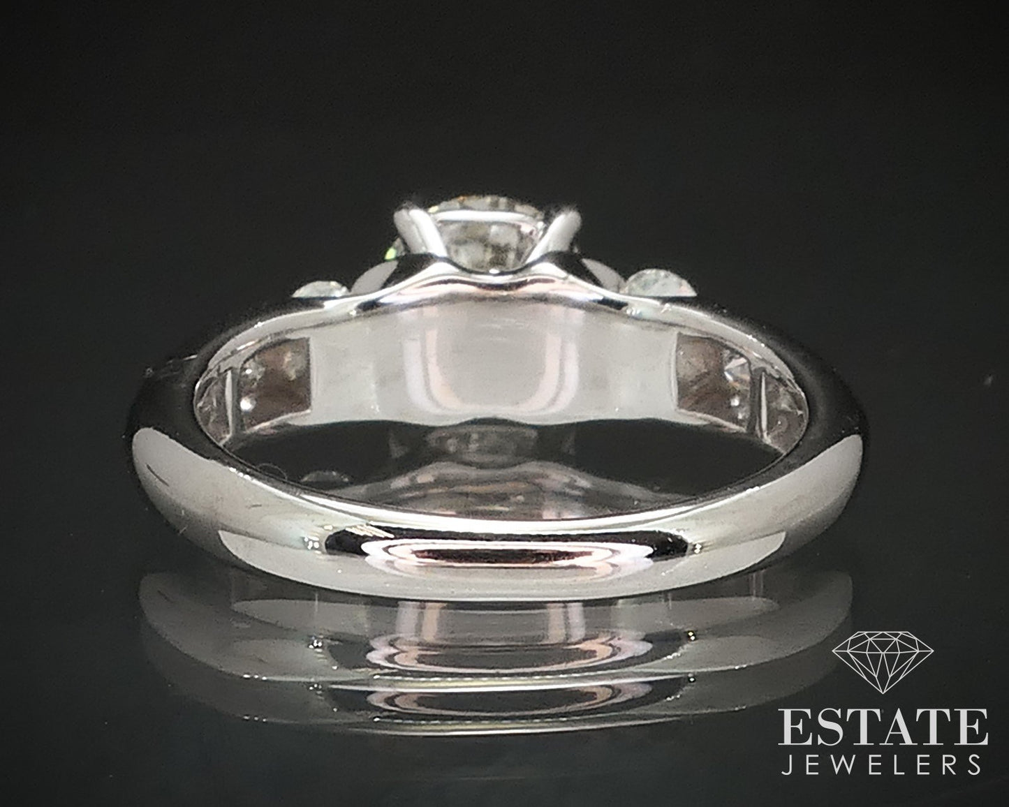 14k White Gold Transitional Natural 1.03ct Diamond Engagement Ring 3.8g i17509
