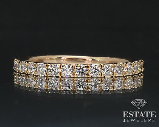18k Rose Gold Natural .35ctw Diamond Hearts on Fire Wedding Band 1.4g i17539