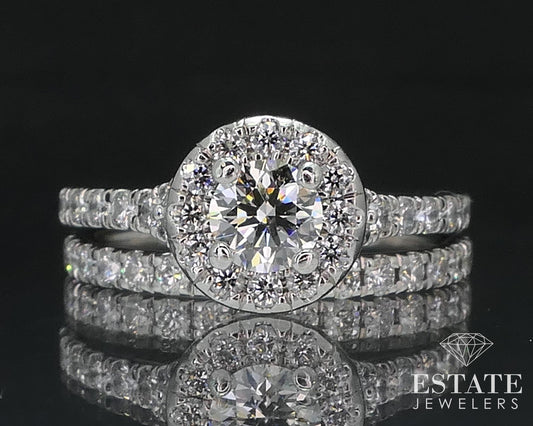 Platinum Natural 1.03ctw Diamond Hearts on Fire Wedding Set 5.9g i17538