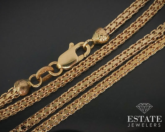 14k Yellow Gold 2.1mm Squared Cable Chain Link Necklace 10.5g 18"L i17589b