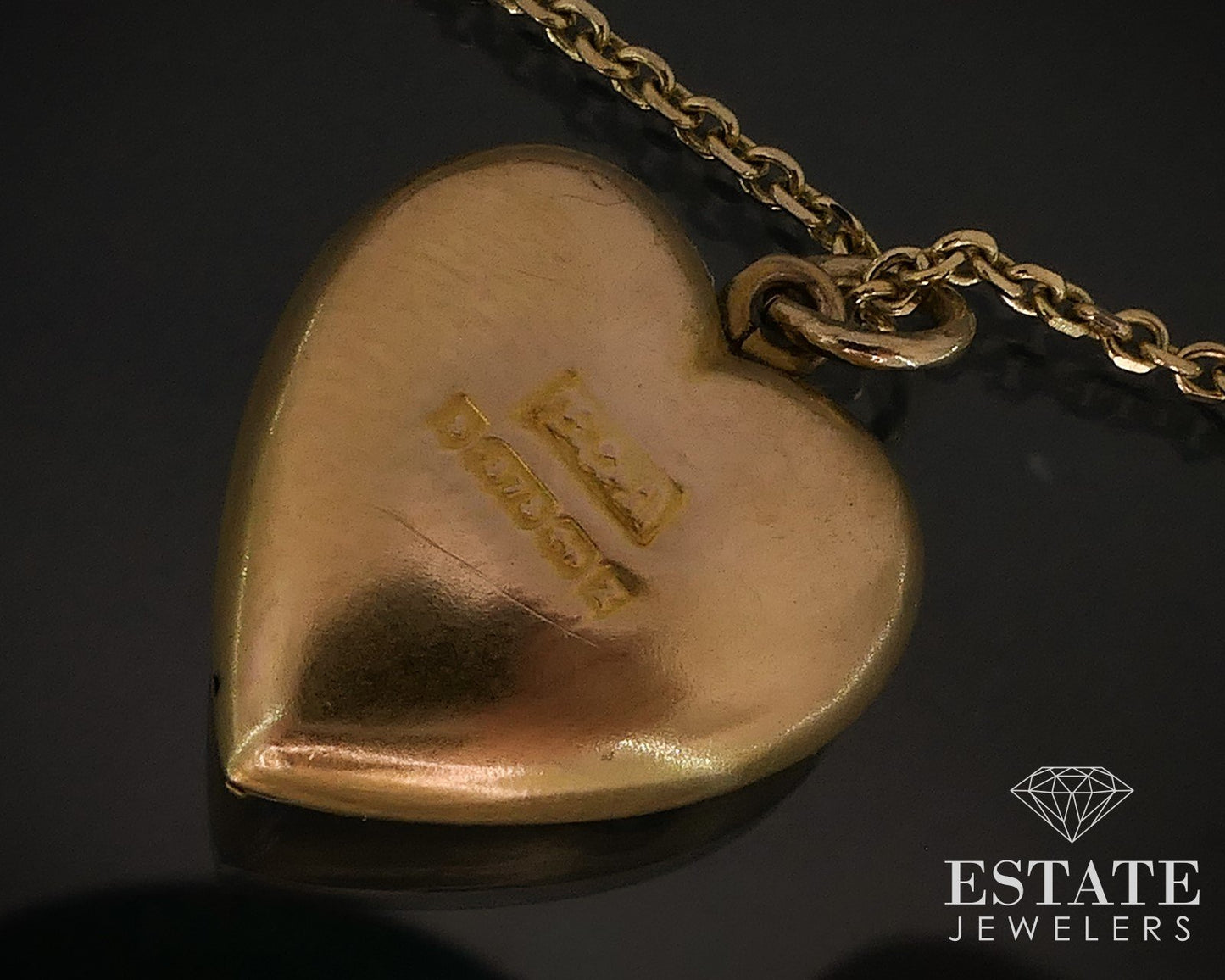 Antique Victorian Solid Gold Seed Pearl Turquoise Puffy Heart Necklace 4g i17617