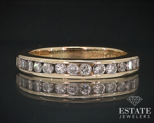 14k Yellow Gold Natural .34ctw Diamond Ladies Wedding Band Ring 3.3g i17644