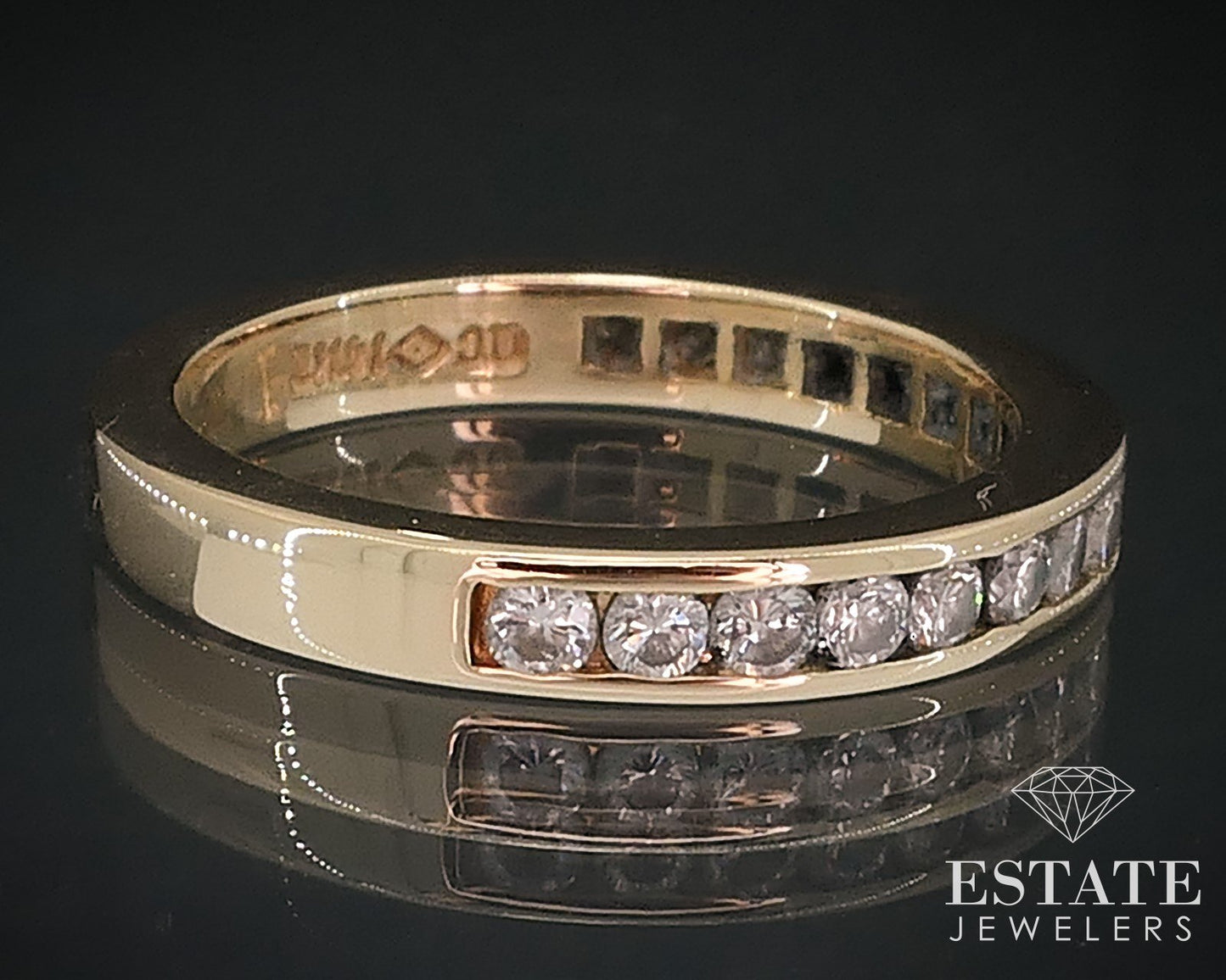14k Yellow Gold Natural .34ctw Diamond Ladies Wedding Band Ring 3.3g i17644